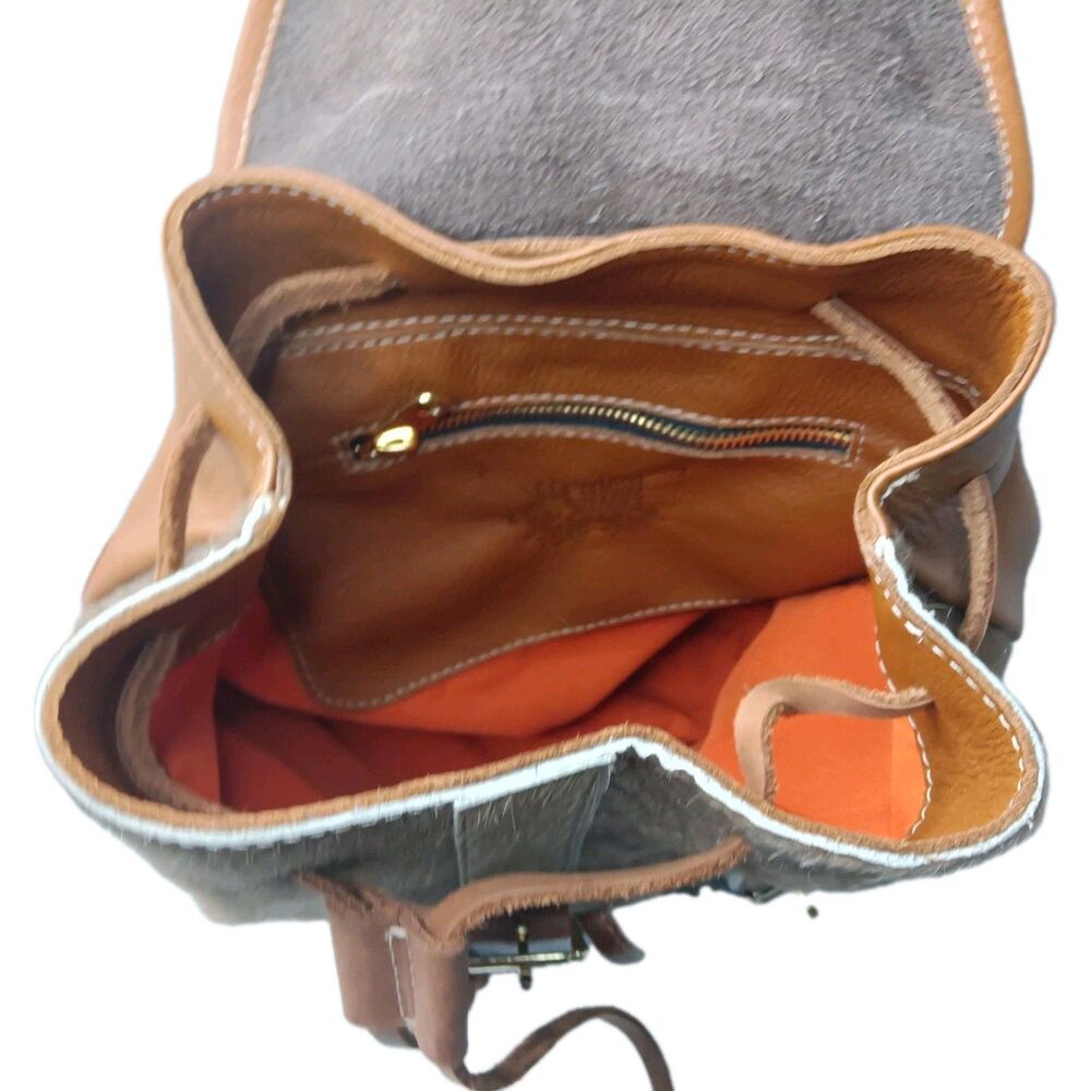Lil' Miss Leather Backpack Handcrafted Cowhide Leather Bag - Picture 7 of 11